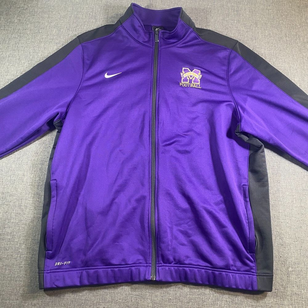Nike Dri-Fit Miles University Golden‎ Bears Full Zip Jacket Mens Size 2XL Purple